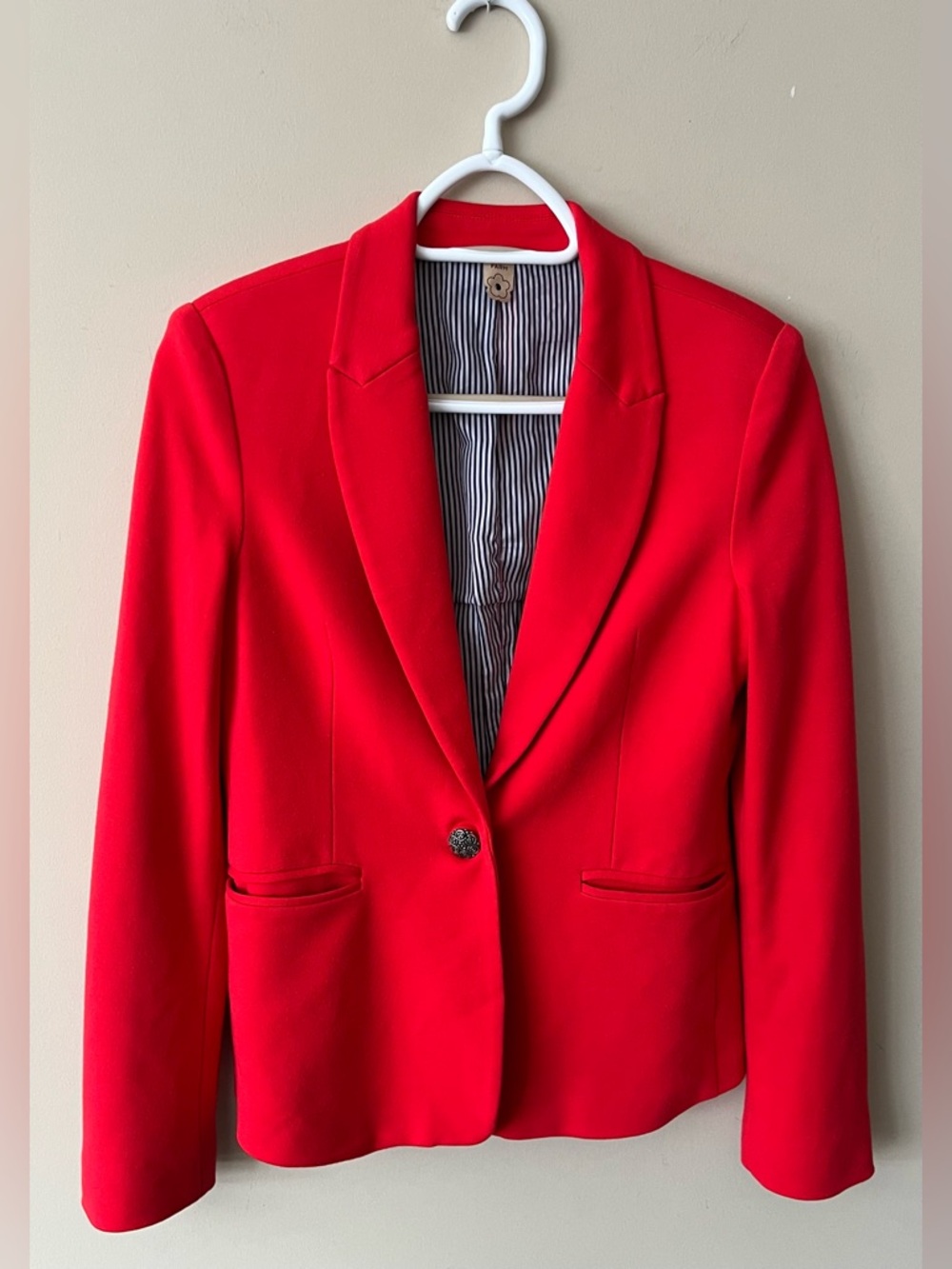 Farm Rio Red Jersey Knit Blazer Size Small - Picture 2 of 10